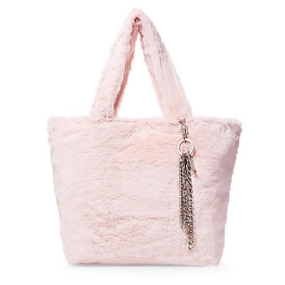 Faux furry blush pink purse !